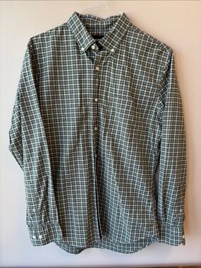 Bonobos Green & White Plaid Button-Down Shirt